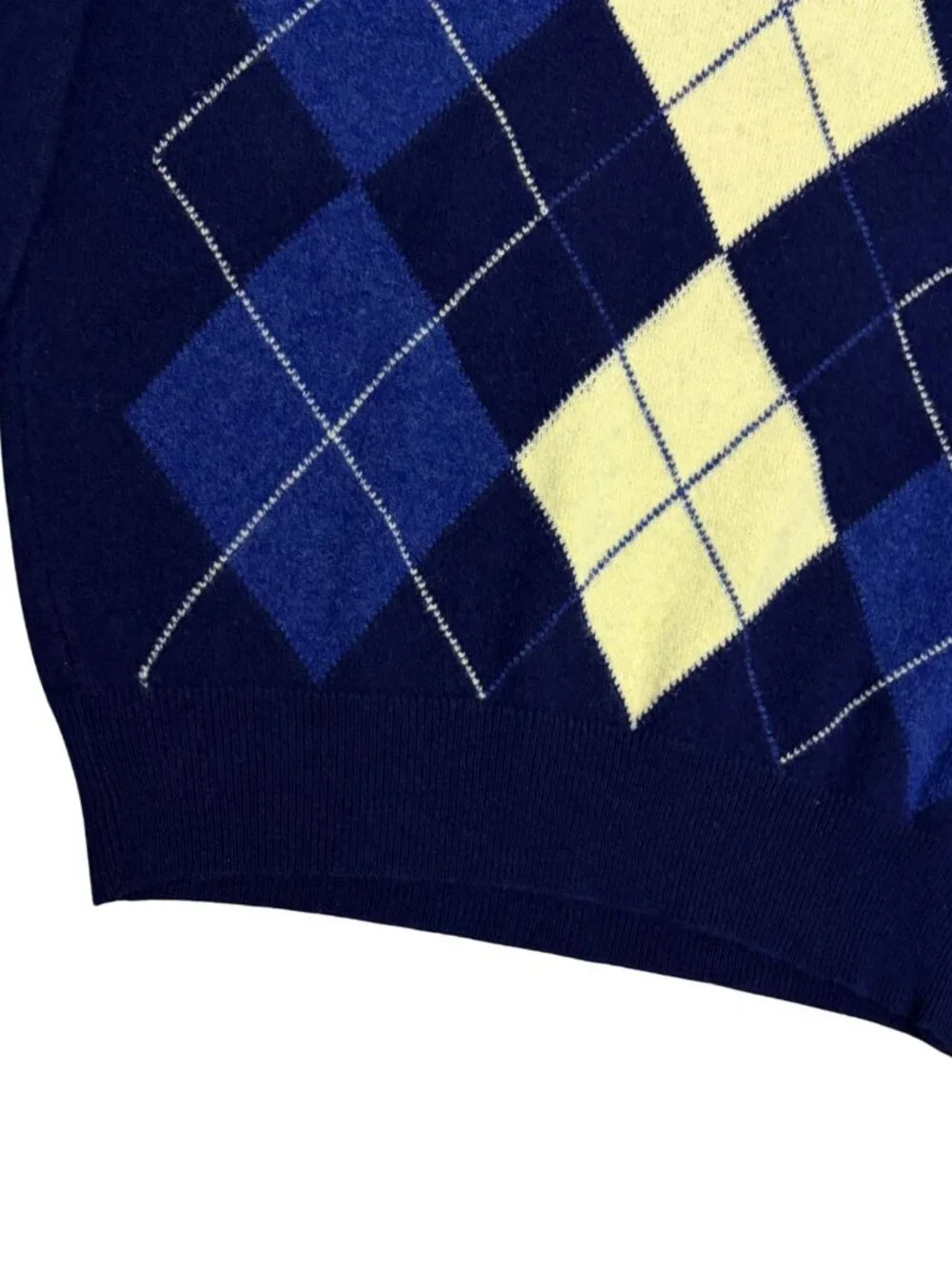 VINTAGE BROOKS BROTHERS 100% Lambswool Sweater Argyle Casual Mens Medium